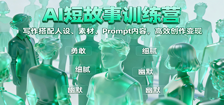 AI短故事训练营：写作搭配人设、素材、Prompt内容，高效创作变现-稳盈网资源分享稳盈网