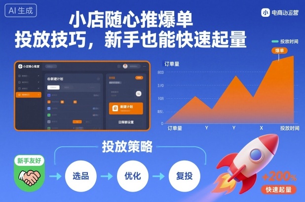 小店随心推爆单投放技巧，新手也能快速起量-创云资源分享创云网创