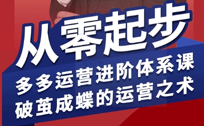 拼多多运营进阶系统课，从零起步，多多运营进阶体系课，破茧成蝶的运营之术(更新9月)-优加资源分享优加网创