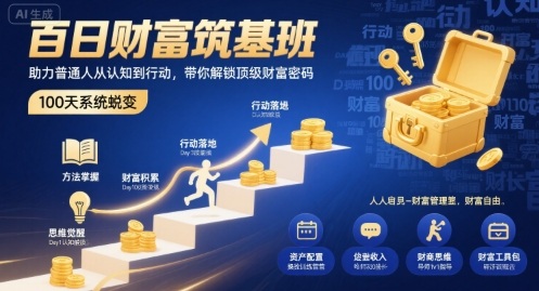 百日财富筑基班，助力普通人从认知到行动，带你解锁顶级财富密码-创云资源分享创云网创