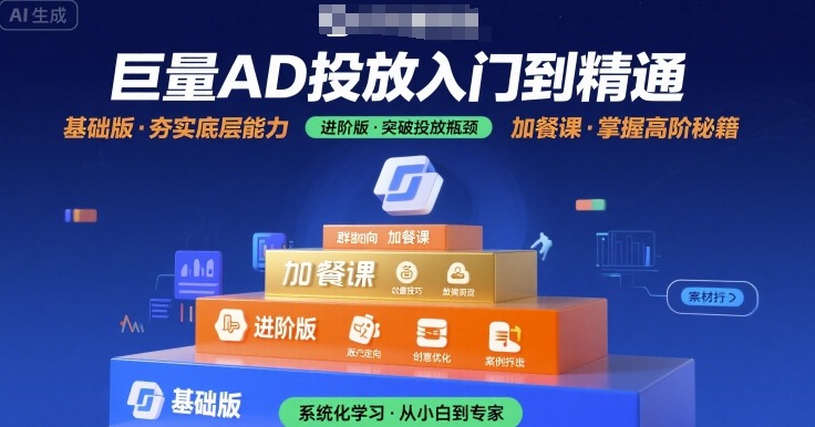 巨量AD投放入门到精通，基础版+进阶版+加餐课-创云资源分享创云网创
