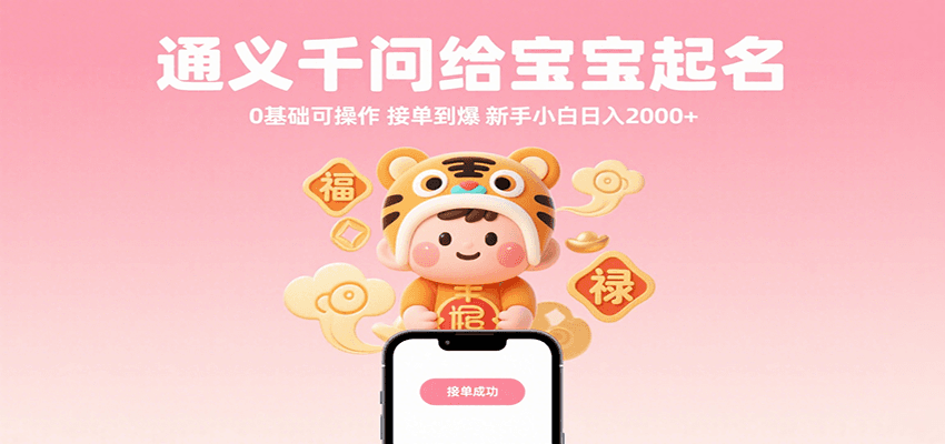 通义千问给宝宝起名 0基础可操作 接单到爆 新手小白日入2000+-稳盈网资源分享稳盈网