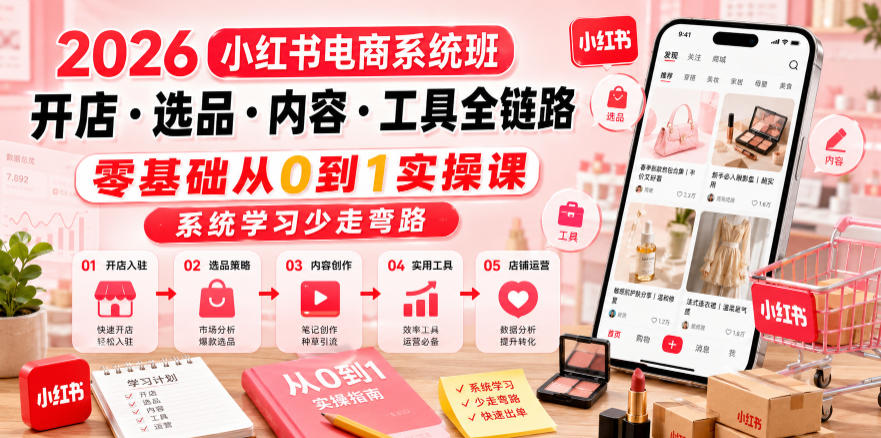 2026小红书电商系统班开店・选品・内容・工具全链路，零基础从0到1实操课，系统学习少走弯路创云资源分享 | 创云网创云网创 | 千项创云 | 千项笔记 | 闪电网创 | 资源站网创 | 网创干货基地 | 网创实战教程 | 网创项目大全 | 网创副业项目 | 网创引流技巧 | 网创变现玩法 | 网创零基础入门 | 网创暴利项目 | 网创蓝海项目 | 网创实操手册 | 网创资料合集 | 网创工具分享 | 网创课程资料 | 网创技术教程 | 网创运营攻略 | 网创赚钱秘籍 | 网创被动收入 | 网创轻资产创业 | 网创低成本项目 | 创云资源库 | 创云副业指南 | 创云创业项目 | 创云干货分享 | 创云实战玩法 | 创云引流脚本 | 创云变现教程 | 创云 AI 工具 | 创云无货源 | 创云 C 单玩法 | 闲鱼无货源教程 | 闲鱼倒卖项目 | 闲鱼虚拟产品 | 闲鱼引流技巧 | 闲鱼开店攻略 | 闲鱼爆款选品 | 闲鱼自动发货 | 闲鱼副业赚钱 | 闲鱼 C 单 2.0 | 闲鱼流量玩法 | 小红书起号教程 | 小红书变现玩法 | 小红书引流攻略 | 小红书爆款文案 | 小红书素材库 | 小红书运营技巧 | 小红书虚拟资源 | 小红书带货项目 | 小红书 AI 作图 | 小红书流量密码 | 淘宝无货源开店 | 淘宝蓝海选品 | 淘宝引流技巧 | 淘宝运营教程 | 淘宝虚拟产品 | 淘宝客变现 | 淘宝爆款打造 | 淘宝新店运营 | 淘宝 C 店玩法 | 淘宝副业项目 | AI 网创项目 | AI 变现教程 | AI 文案生成 | AI 作图赚钱 | AI 视频剪辑 | AI 工具合集 | AI 自动化运营 | AI 虚拟产品 | AI 副业赚钱 | AI 引流脚本 | C 单 2.0 教程 | C 单实战玩法 | C 单引流技巧 | C 单变现攻略 | C 单项目资料 | C 单零基础教学 | C 单暴利玩法 | C 单自动脚本 | C 单流量玩法 | C 单副业项目 | 无货源电商教程 | 无货源选品技巧 | 无货源开店攻略 | 无货源虚拟项目 | 无货源自动发货 | 无货源爆款玩法 | 无货源副业赚钱 | 无货源运营手册 | 无货源工具合集 | 无货源蓝海项目 | 虚拟资源项目 | 虚拟产品变现 | 虚拟资料合集 | 虚拟产品开店 | 虚拟资源引流 | 虚拟产品教程 | 虚拟资源倒卖 | 虚拟产品暴利 | 虚拟资源自动 | 虚拟副业项目 | 副业赚钱项目 | 副业零基础入门 | 副业实操教程 | 副业变现攻略 | 副业引流技巧 | 副业工具合集 | 副业资料大全 | 副业轻资产 | 副业被动收入 | 副业暴利玩法 | 网络创业项目 | 网络赚钱教程 | 网络引流技巧 | 网络变现玩法 | 网络运营攻略 | 网络干货基地 | 网络实战手册 | 网络工具分享 | 网络课程资料 | 网络蓝海项目 | 短视频变现 | 短视频引流 | 短视频教程 | 短视频素材库 | 短视频运营 | 短视频带货 | 短视频脚本 | 短视频爆款 | 短视频 AI 剪辑 | 短视频副业 | 自媒体变现 | 自媒体起号 | 自媒体运营 | 自媒体文案 | 自媒体素材 | 自媒体引流 | 自媒体教程 | 自媒体副业 | 自媒体工具 | 自媒体干货 | 电商运营教程 | 电商引流技巧 | 电商变现玩法 | 电商选品攻略 | 电商工具合集 | 电商开店教程 | 电商爆款打造 | 电商虚拟项目 | 电商副业赚钱 | 电商蓝海项目 | 引流技术教程 | 精准引流玩法 | 全自动引流 | 私域引流技巧 | 社群引流攻略 | 短视频引流 | 图文引流教程 | 引流脚本合集 | 引流干货基地 | 引流实战玩法 | 变现技巧大全 | 变现项目合集 | 变现实操教程 | 变现工具分享 | 变现攻略手册 | 暴利变现玩法 | 被动变现项目 | 轻资产变现 | 虚拟变现教程 | 副业变现秘籍 | 千像网创资源 | 千像副业教程 | 千像引流干货 | 闪电网创项目 | 闪电变现玩法 | 闪电副业赚钱 | 资源站网创库 | 资源站副业集 | 资源站引流技 | 资源站变现法创云网创