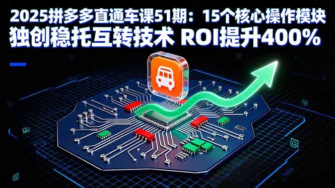 2025拼多多直通车课51期：15个核心操作模块 独创稳托互转技术 ROI提升400%-创云资源分享创云网创