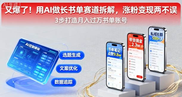 又爆了！用AI做长书单赛道拆解，涨粉变现两不误-创云资源分享创云网创