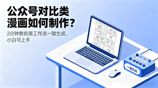 公众号对比类漫画如何制作？2分钟教你用工作流一键生成，小白可上手-优加资源分享优加网创
