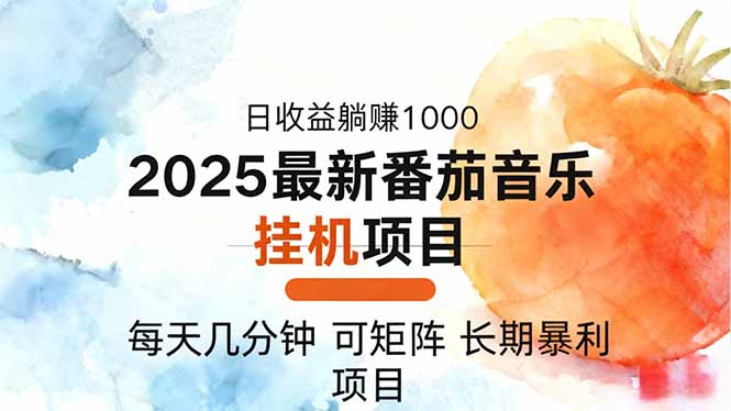 2025年最新番茄音乐人挂机项目，每天几分钟，月入1000＋，可矩阵，一台…-创云资源分享创云网创