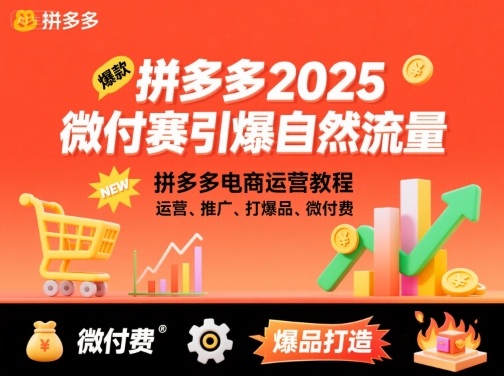 拼多多2025微付赛引爆自然流量，拼多多电商运营教程，运营、推广、打爆品、微付费-创云资源分享创云网创