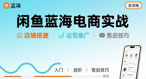 闲鱼蓝海电商实战，店铺搭建运营售后全流程-创云资源分享创云网创