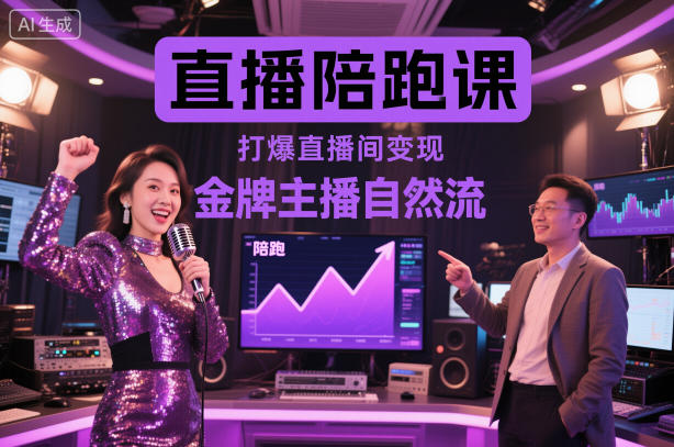 直播陪跑课，金牌主播自然流打爆直播间，复制高变现玩法-创云资源分享创云网创