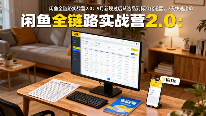 闲鱼全链路实战营2.0：9月新规过后从选品到标准化运营，7天快速出单-稳盈网资源分享稳盈网