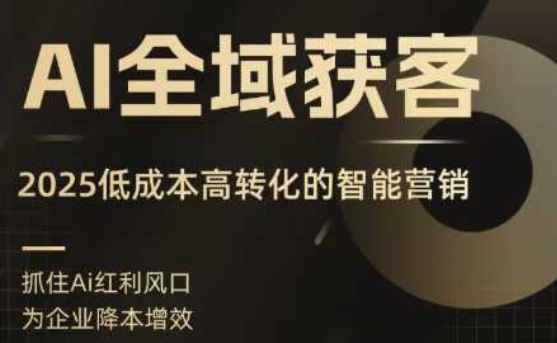 AI全域获客实训营，2025低成本高转化的智能营销，精准找客，高效营销-创云资源分享创云网创