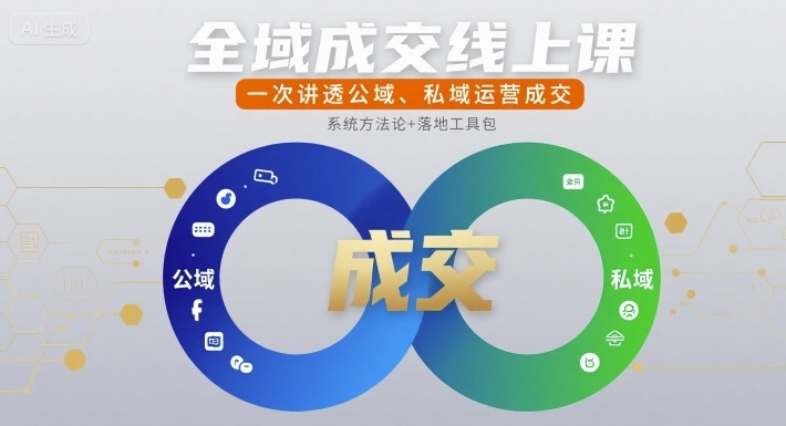 全域成交线上课，一次讲透公域、私域运营成交-稳盈网资源分享稳盈网