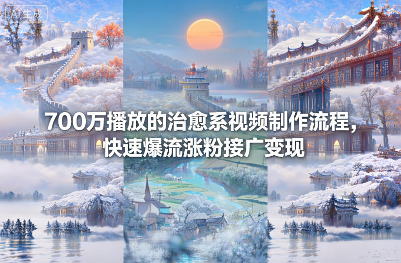 700万播放的治愈系视频制作流程，快速爆流涨粉接广变现-创云资源分享创云网创