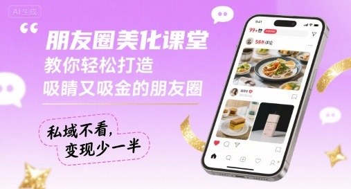 朋友圈美化课堂，教你轻松打造，吸睛又吸金的朋友圈，私域不看，变现少一半-创云资源分享创云网创