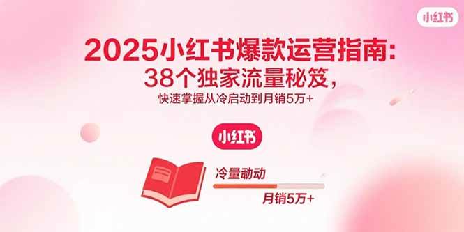 （15946期）2025小红书爆款运营指南：38个独家流量秘笈，快速掌握从冷启动到月销5万+-稳盈网资源分享稳盈网