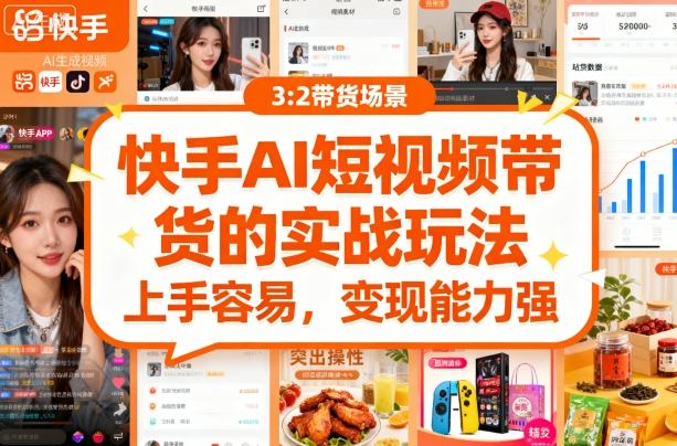 快手ai短视频带货的实战玩法，上手容易，变现能力强-创云资源分享创云网创
