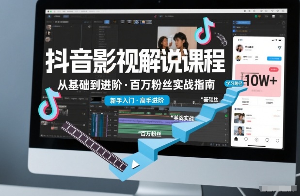 抖音百万粉丝影视解说课程，基础到进阶课，适合新手和进阶学习-创云资源分享创云网创