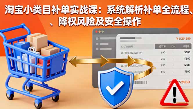 淘宝小类目补单实战课：系统解析补单全流程、降权风险及安全操作-稳盈网资源分享稳盈网