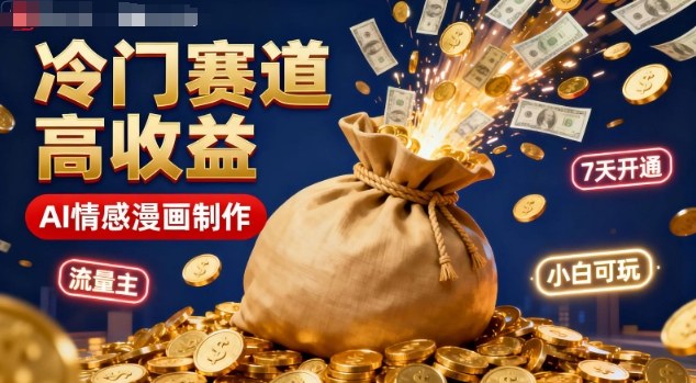 公众号冷门赛道，用AI做情感漫画，7天开通流量主，操作简单，小白可玩-创云资源分享创云网创