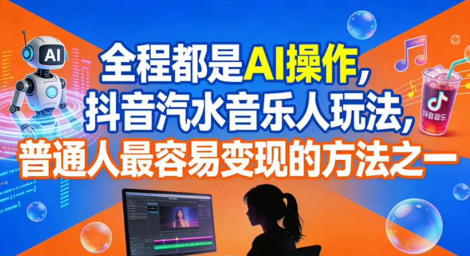 全程都是AI操作,抖音汽水音乐人玩法,普通人最容易变现的方法之一-创云资源分享创云网创