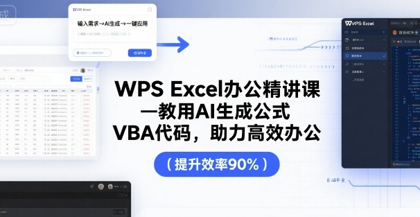 WPS Excel办公精讲课，教用 AI 生成公式，VBA 代码，助力高效办公-创云资源分享创云网创
